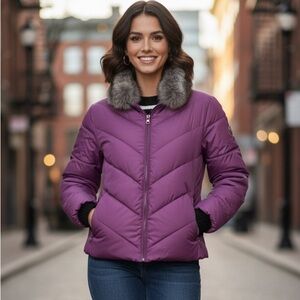 Post Card Women's Purple Puffer Jacket size M